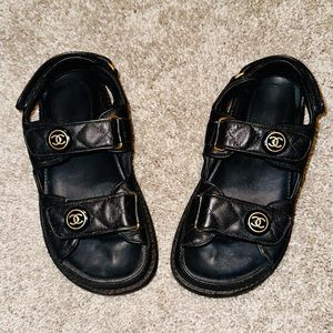 Authentic Chanel Chunky CC Logo Sandals